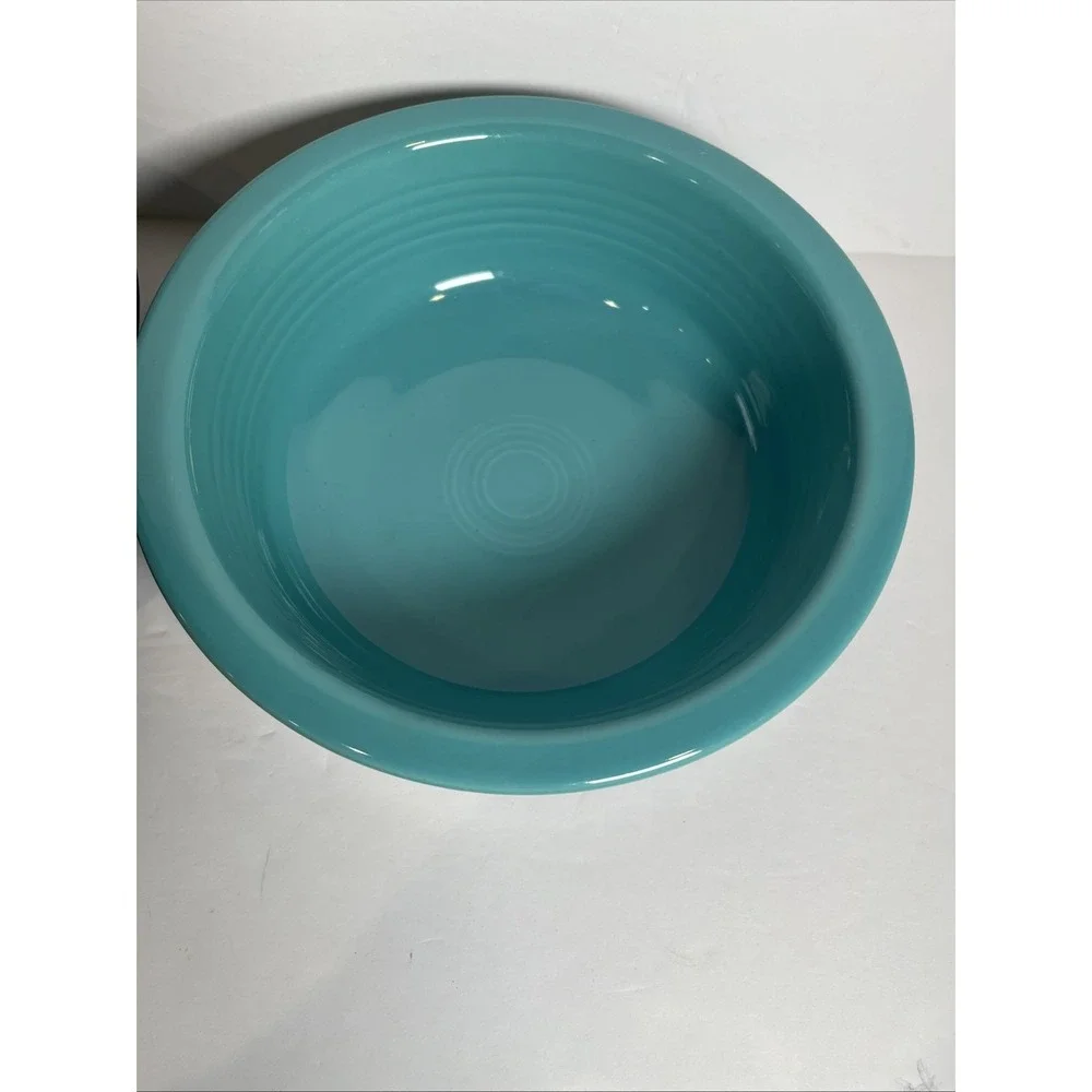 2 Fiesta Ware Pasta Bowl Turquoise Eggplant 8.25